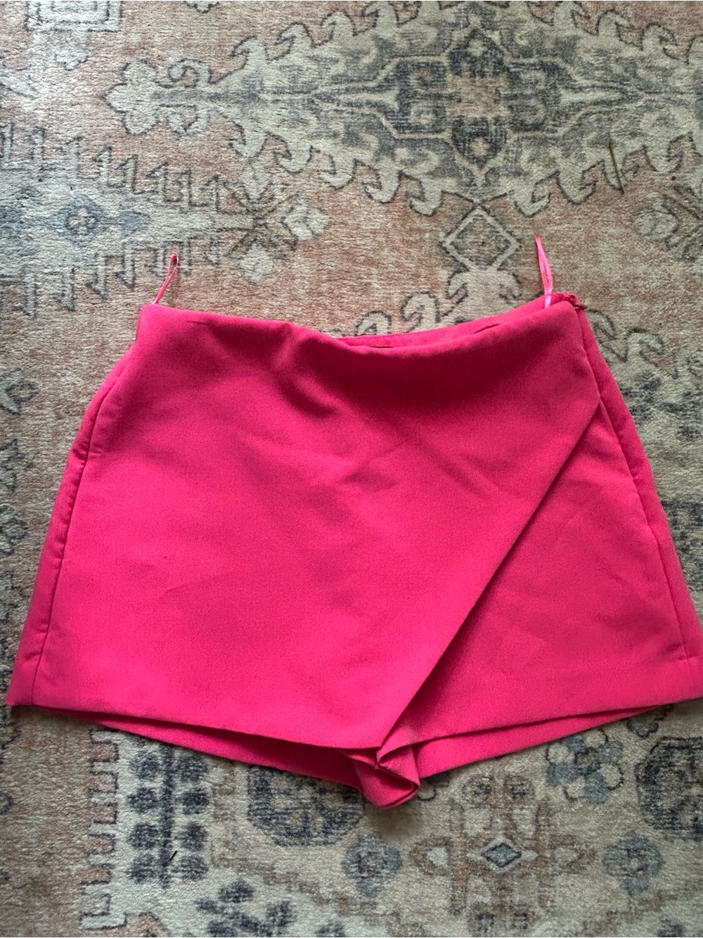 Zara Hot Pink Wrap-Front Skort
